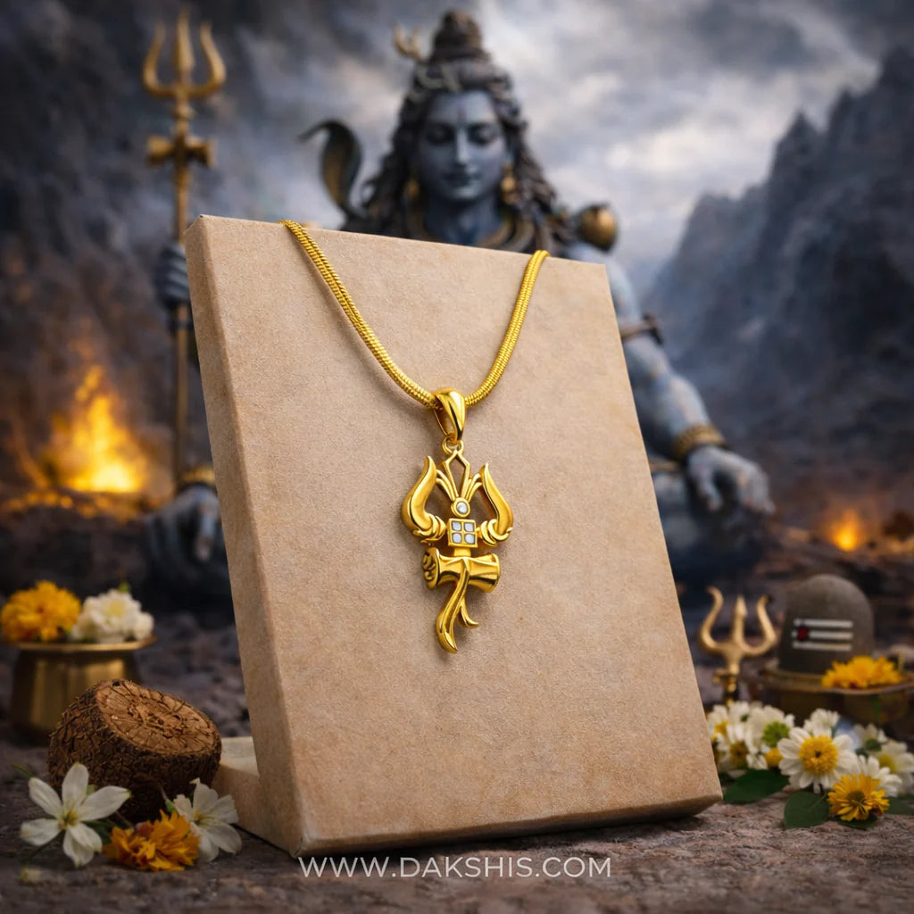 Rudra Chinh — Trishul Om Damru Pendant with Chain