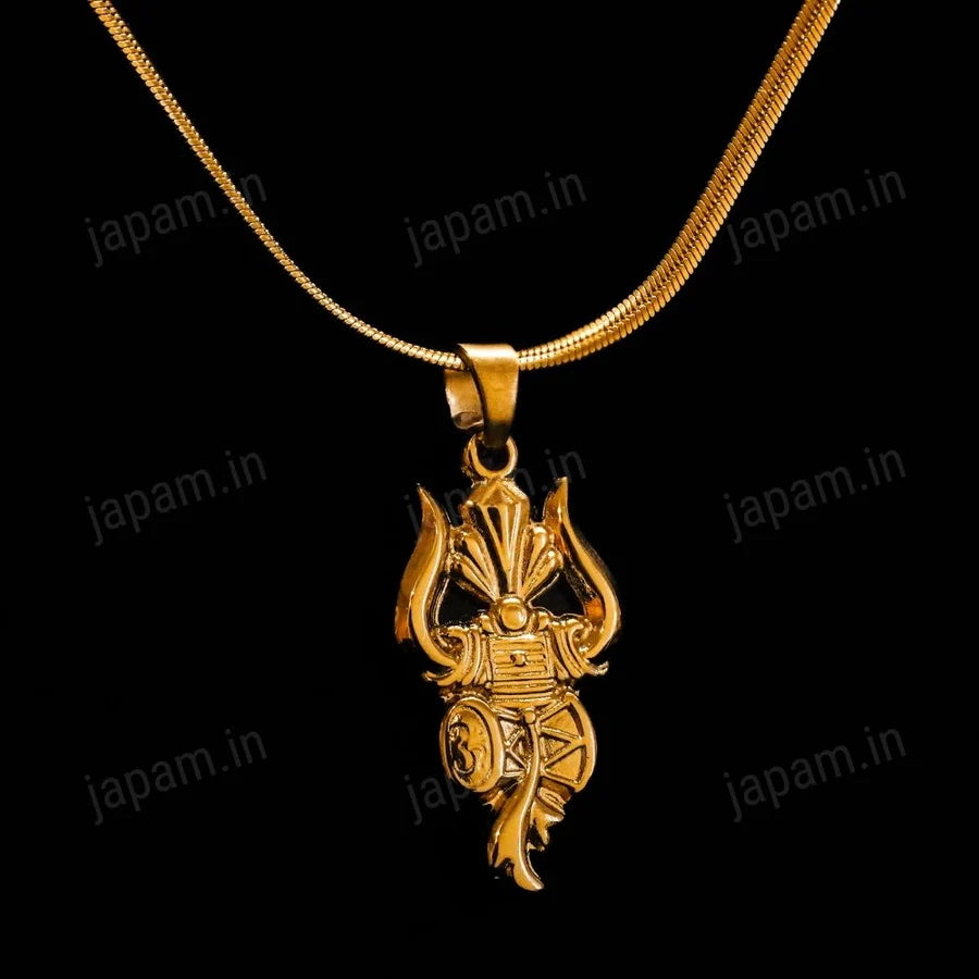 Rudra Chinh — Trishul Om Damru Pendant with Chain