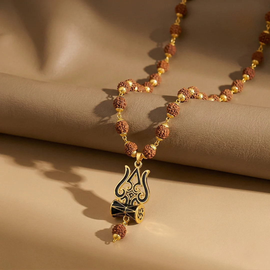 Rudra Chinh — Trishul Om Damru Pendant with Chain