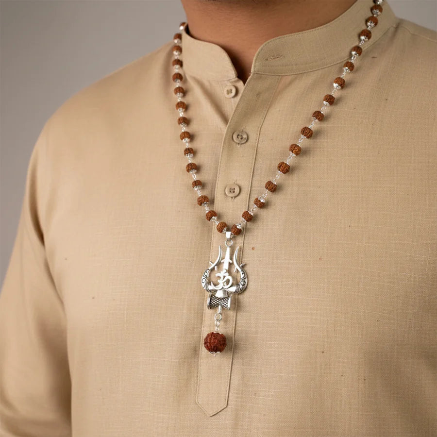 Rudra Chinh — Trishul Om Damru Pendant with Chain